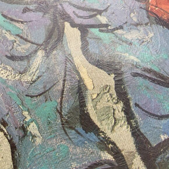 Vintage Alvaro Big Eye Sad Boy Art Print Framed 9.5x21.5 Wall Decor Mid Century - Picture 4 of 8